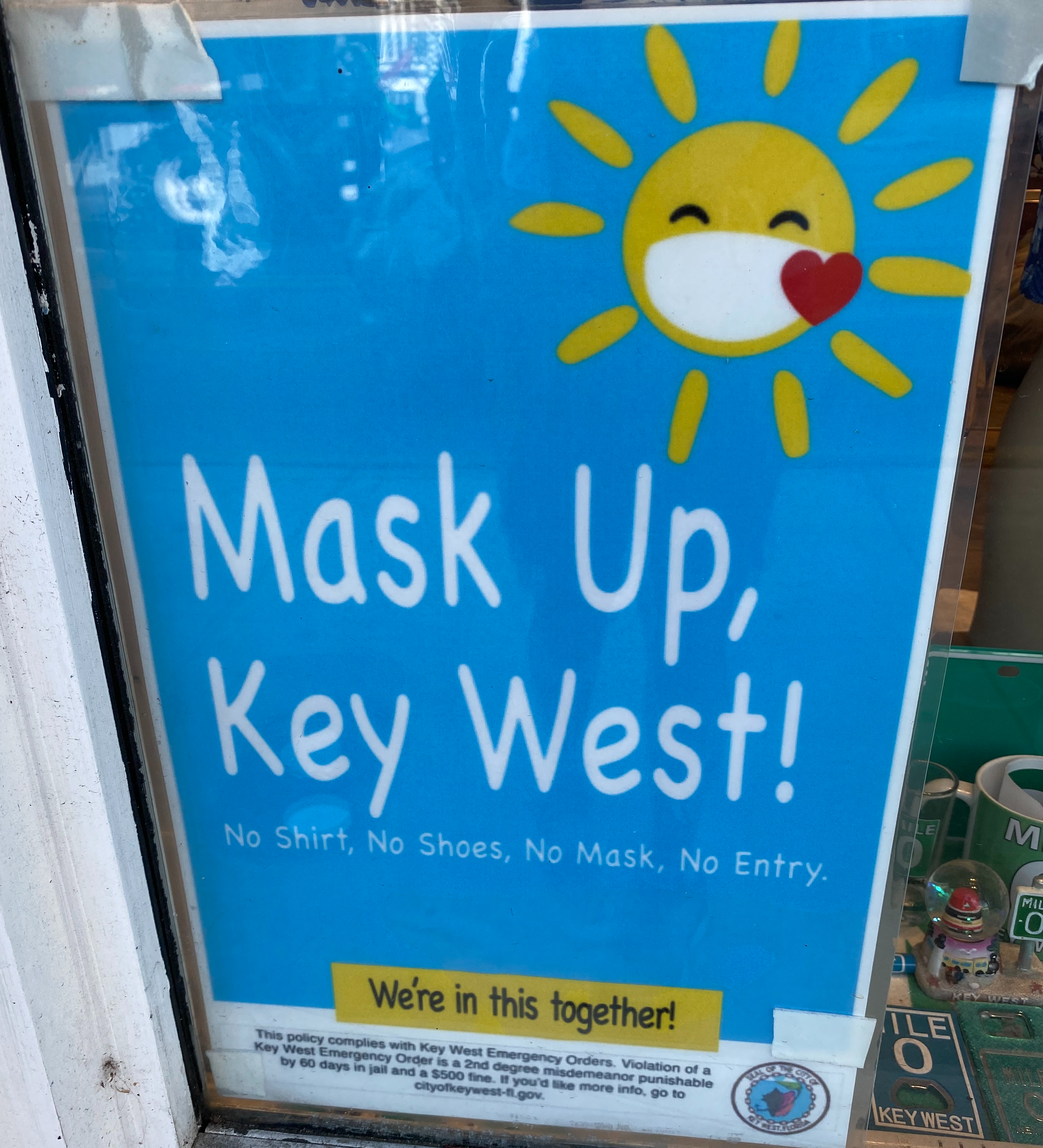 Key West was serious about social distancing and masks.